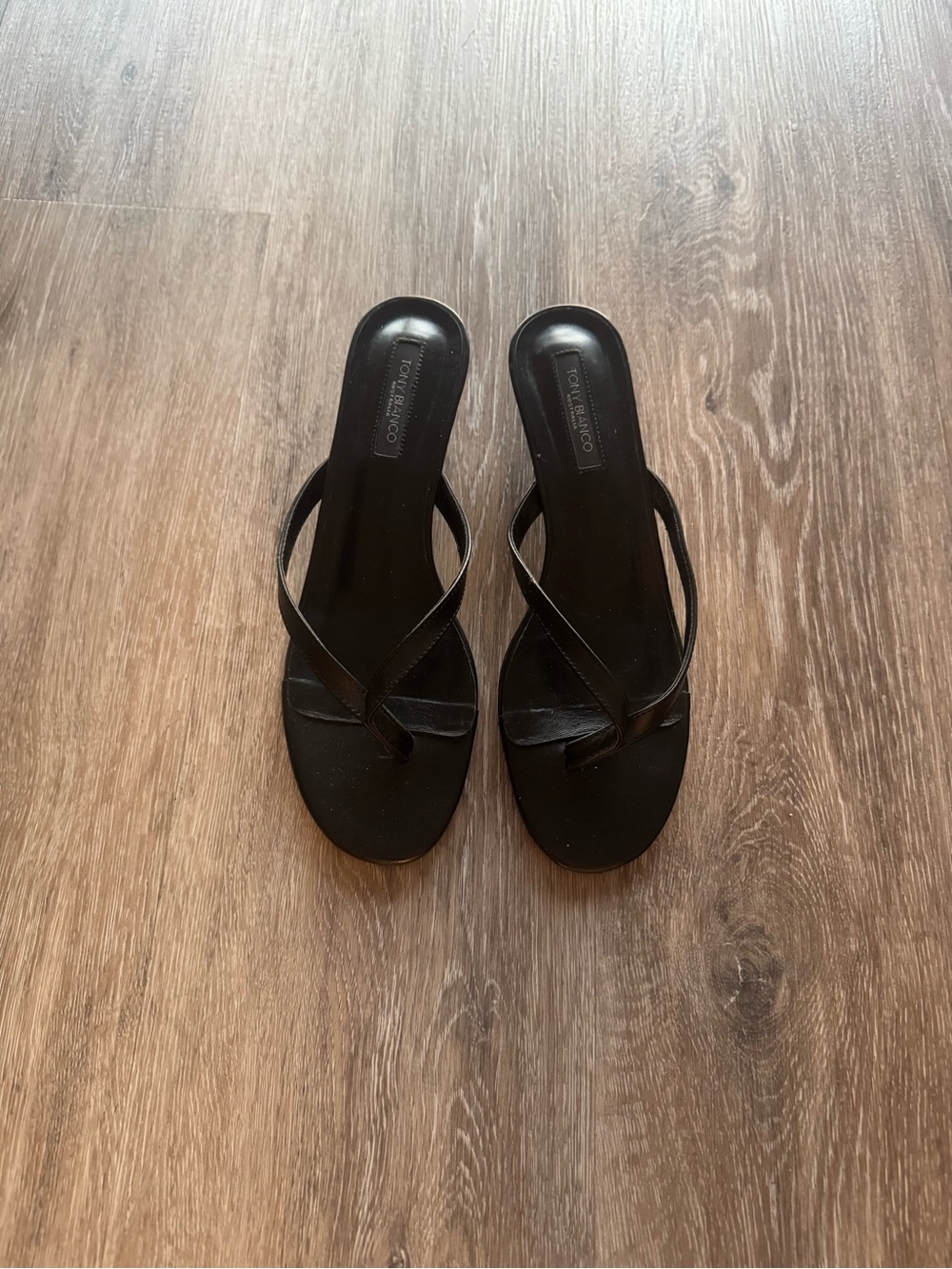 Tony Bianco Black Cross-Strap Slide Sandals